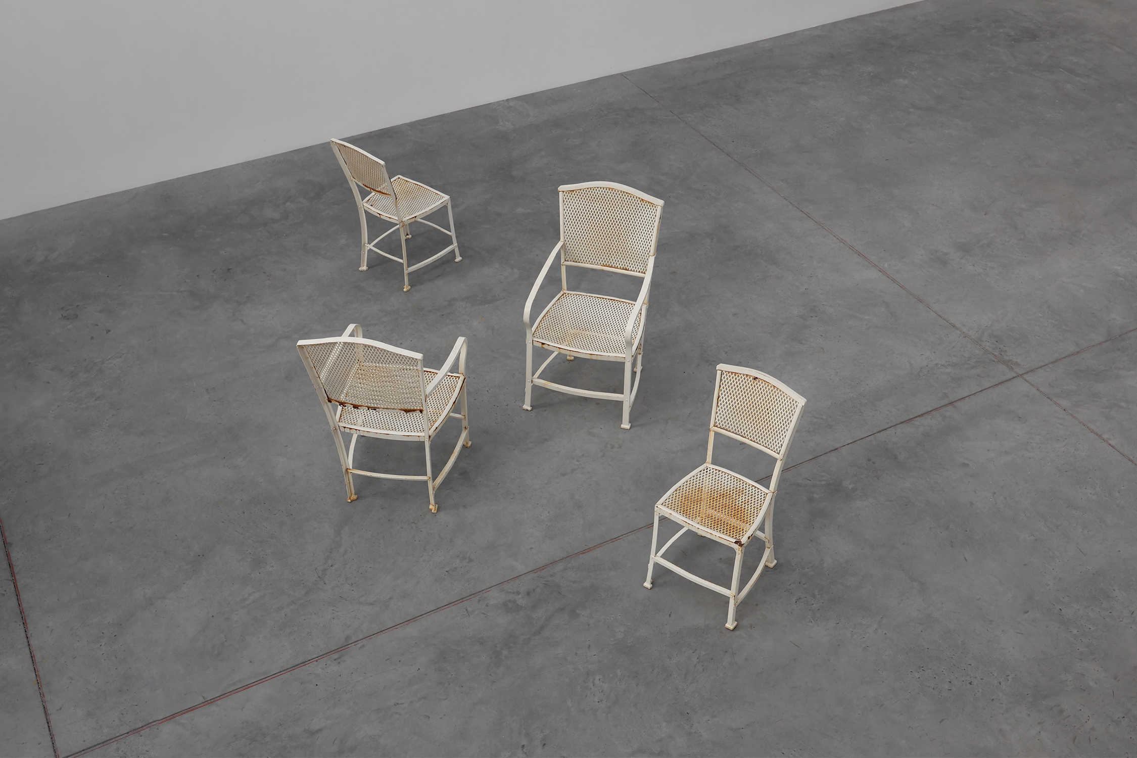 Set of 4 iron garden chairs by Gustave Serrurier-Bovy for Serrurier et Cie, 1903thumbnail